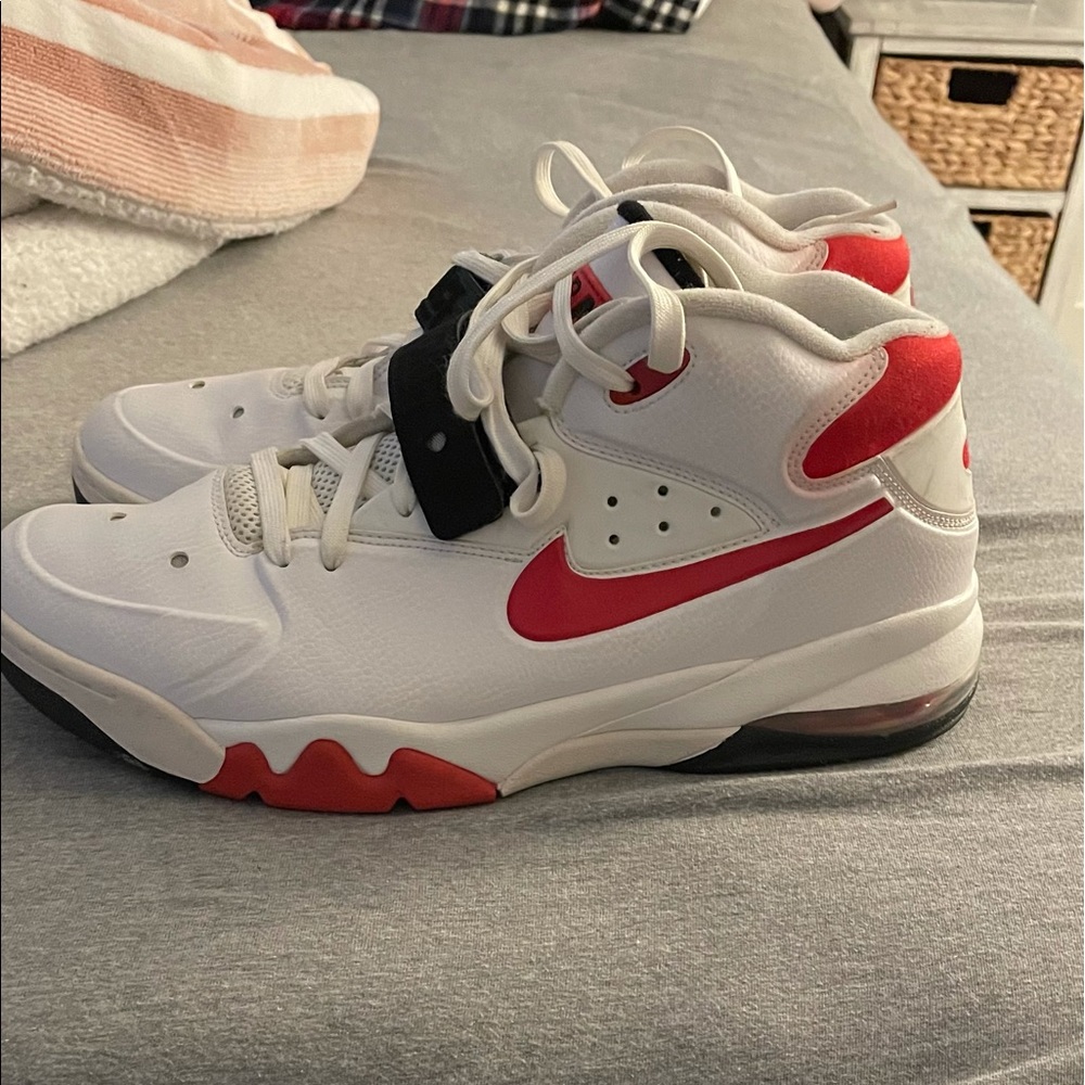 Nike White and Red Athletic Shoes